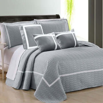 _label_, DSZ Product, feed-cond-new, feed-sl-free shipping, free-shipping6 Piece Two Tone Embossed Comforter Set King Silver - Premium Home & Garden > Bedding > Bed Valances from DSZ ! Shop Online Buy Now at S & D's Value Store Family Business Best Customer Service_label_, DSZ Product, feed-cond-new, feed-sl-free shipping, free-shipping