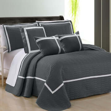 _label_, DSZ Product, feed-cond-new, feed-sl-free shipping, free-shipping6 Piece Two Tone Embossed Comforter Set Queen Charcoal - Premium Home & Garden > Bedding > Quilts & Duvets from DSZ ! Shop Online Buy Now at S & D's Value Store Family Business Best Customer Service_label_, DSZ Product, feed-cond-new, feed-sl-free shipping, free-shipping