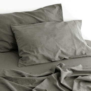 _label_, DSZ Product, feed-cond-new, feed-sl-free shipping, free-shippingLuxurious Linen Cotton Sheet Set 1 Double Grey - Premium Home & Garden > Bedding > Bed Sheets from DSZ ! Shop Online Buy Now at S & D's Value Store Family Business Best Customer Service_label_, DSZ Product, feed-cond-new, feed-sl-free shipping, free-shipping