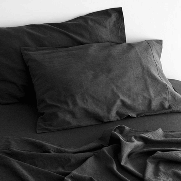 _label_, DSZ Product, feed-cond-new, feed-sl-free shipping, free-shippingLuxurious Linen Cotton Sheet Set 1 King Single Charcoal - Premium Home & Garden > Bedding > Bed Sheets from DSZ ! Shop Online Buy Now at S & D's Value Store Family Business Best Customer Service_label_, DSZ Product, feed-cond-new, feed-sl-free shipping, free-shipping