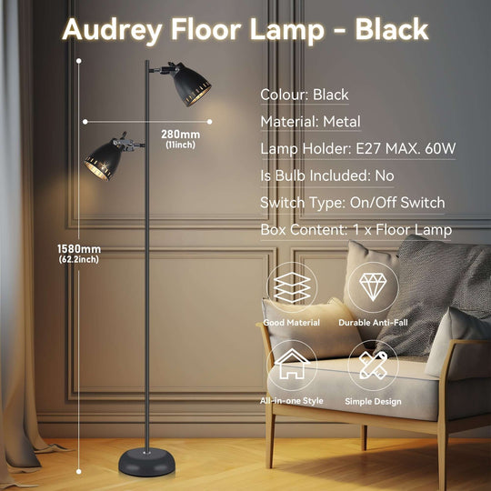 _label_, DSZ Product, feed-cond-new, feed-sl-free shipping, free-shippingAudrey Floor Lamp - Black - Premium Home & Garden > Lighting > Night Lights & Ambient Lighting from Lumi Rouge ! Shop Online Buy Now at S & D's Value Store Family Business Best Customer Service_label_, DSZ Product, feed-cond-new, feed-sl-free shipping, free-shipping