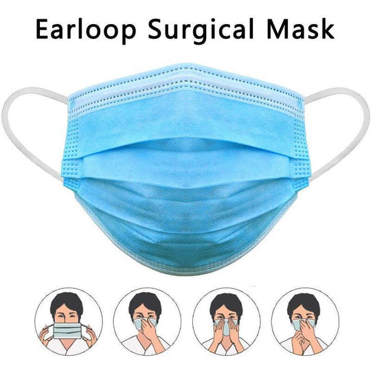 Earloop surgical mask illustration, featuring 3-ply design for affordable, quality air purification. Ideal for DIY and daily use.