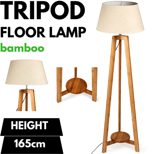 _label_, DSZ Product, feed-cond-new, feed-sl-free shipping, free-shipping, new155Cm Large Bamboo Wooden Tripod Floor Lamp W Beige Linen Light Shade - Premium Home & Garden > Lighting > Floor Lamps from Br Home ! Shop Online Buy Now at S & D's Value Store Family Business Best Customer Service_label_, DSZ Product, feed-cond-new, feed-sl-free shipping, free-shipping, new