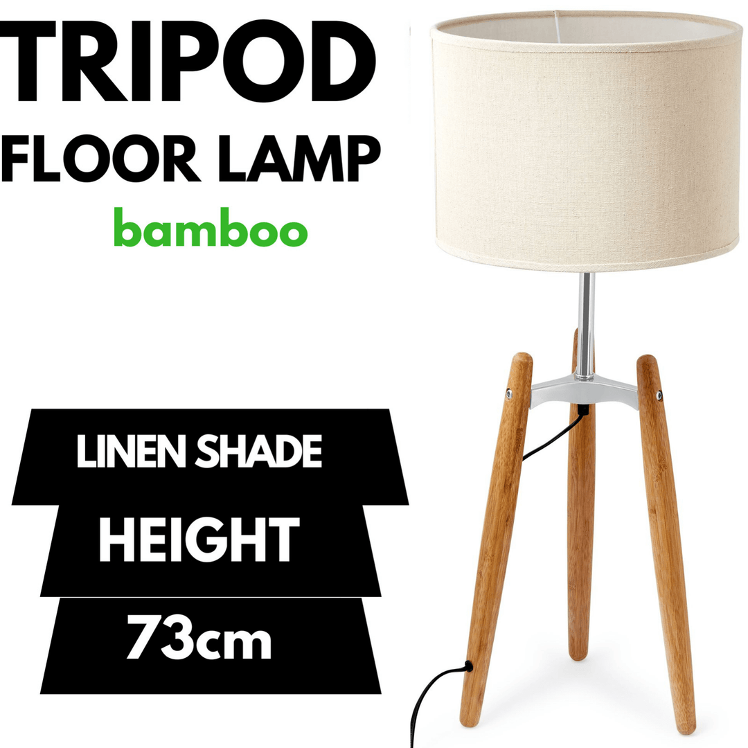 _label_, DSZ Product, feed-cond-new, feed-sl-free shipping, free-shipping73Cm Bamboo Tripod Table Lamp Light Modern Vintage W Beige Linen Shade - Premium Home & Garden > Lighting > Table Lamps from Br Home ! Shop Online Buy Now at S & D's Value Store Family Business Best Customer Service_label_, DSZ Product, feed-cond-new, feed-sl-free shipping, free-shipping