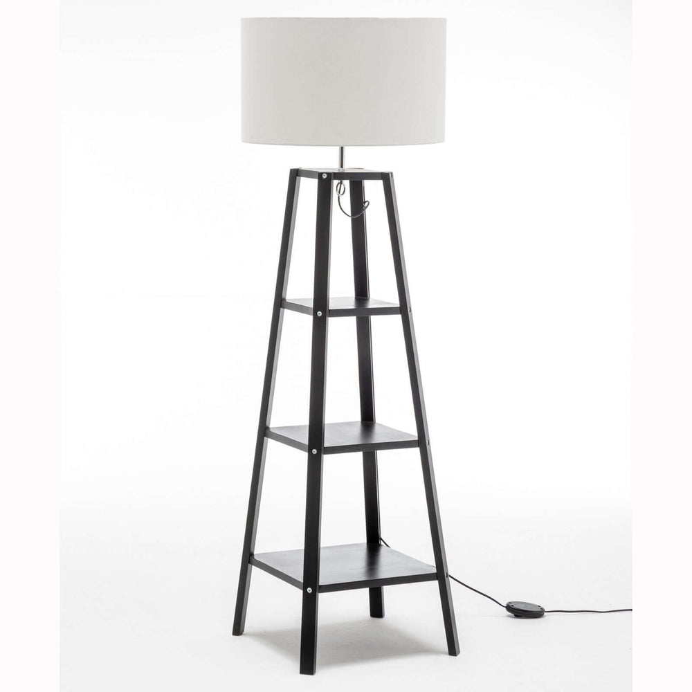 _label_, DSZ Product, feed-cond-new, feed-sl-free shipping, free-shipping, newEiffel 3 Tier Natural Wood Floor Lamp W/ Storage Shelves + Off White Linen Shade - Premium Home & Garden > Lighting > Floor Lamps from DSZ ! Shop Online Buy Now at S & D's Value Store Family Business Best Customer Service_label_, DSZ Product, feed-cond-new, feed-sl-free shipping, free-shipping, new