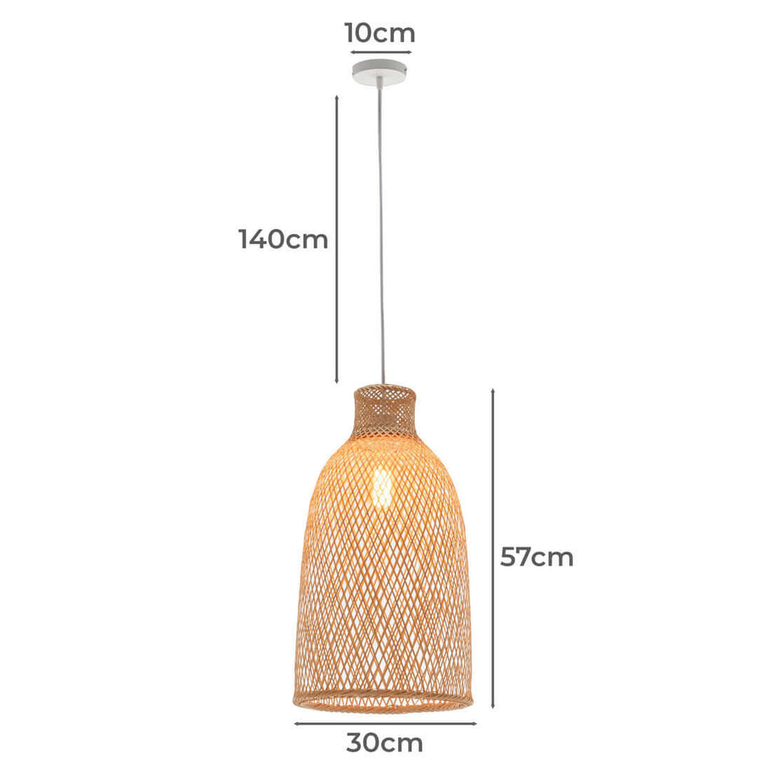 _label_, DSZ Product, feed-cond-new, feed-sl-free shipping, free-shipping, newNatural Woven Bamboo Cone Pendant Lamp Hanging Light Bell Shade Boho Tropical - Premium Home & Garden > Lighting > Ceiling Lights from Orient ! Shop Online Buy Now at S & D's Value Store Family Business Best Customer Service_label_, DSZ Product, feed-cond-new, feed-sl-free shipping, free-shipping, new