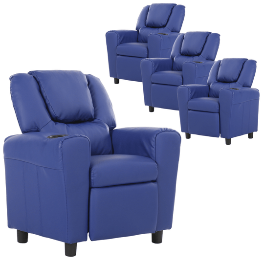 _label_, DSZ Product, feed-cond-new, feed-sl-free shipping, free-shipping, newSet Of 4 Oliver Kids Recliner Chair Sofa Children Lounge Couch Pu Armchair Blue - Premium Baby & Kids > Kid's Furniture > Kid's Tables, Chairs & Seats from Br Home ! Shop Online Buy Now at S & D's Value Store Family Business Best Customer Service_label_, DSZ Product, feed-cond-new, feed-sl-free shipping, free-shipping, new