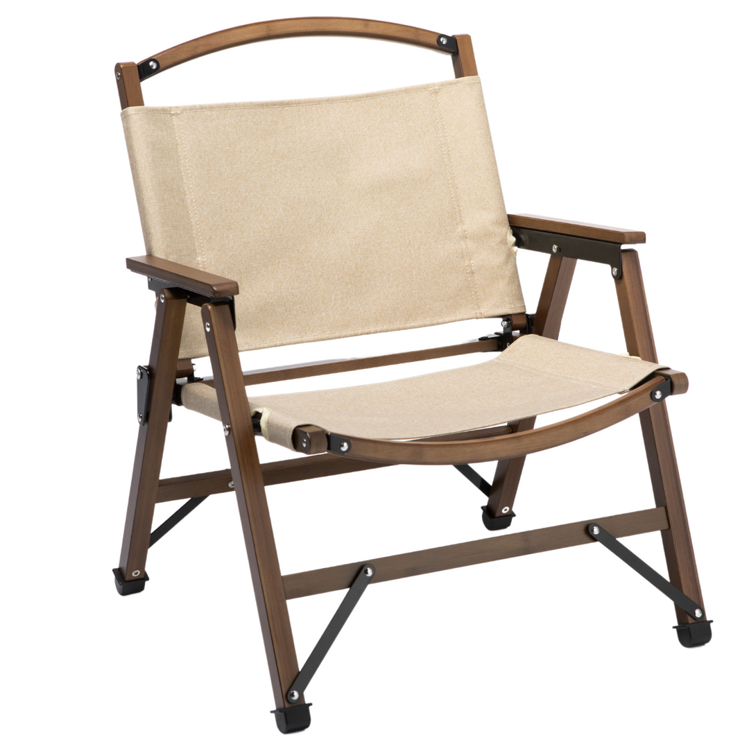 _label_, DSZ Product, feed-cond-new, feed-sl-free shipping, free-shipping, newBamboo Canvas Foldable Outdoor Camping Chair Wooden Travel Picnic Park - Khaki/Beige - Premium Outdoor Recreation > Camping > Camp Furniture from Orient ! Shop Online Buy Now at S & D's Value Store Family Business Best Customer Service_label_, DSZ Product, feed-cond-new, feed-sl-free shipping, free-shipping, new