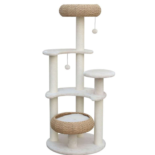 DSZ Product, feed-cond-new, feed-sl-DSZ Freight Payable, new5 - Platform Plush And Wicker Cat Tree - Premium Pet Care > Cat Supplies > Cat Scratching Posts from Modern Pets ! Shop Online Buy Now at S & D's Value Store Family Business Best Customer ServiceDSZ Product, feed-cond-new, feed-sl-DSZ Freight Payable, new