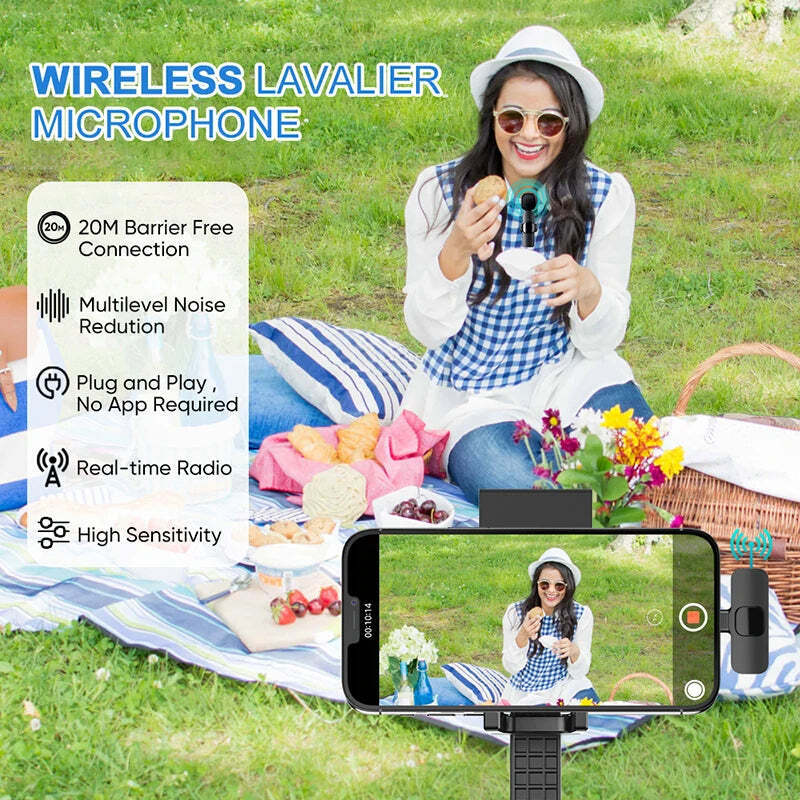 Hridz K9 Wireless Rechargeable 1 in 1 Microphone For Lightning Port Devices Recording Interview