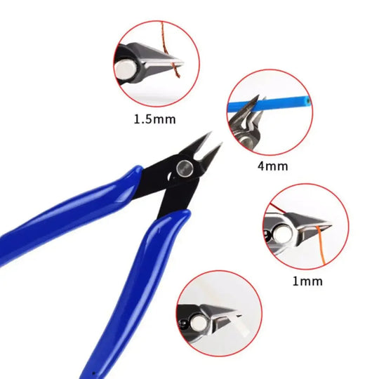 170-Blue Flush Cutter Mini Diagonal Cutting Pliers Side Cutter Nippers Wire Cutter