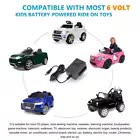 Image of a 6V battery charger compatible with various kids' ride-on cars and toys, showcasing affordability and quality.