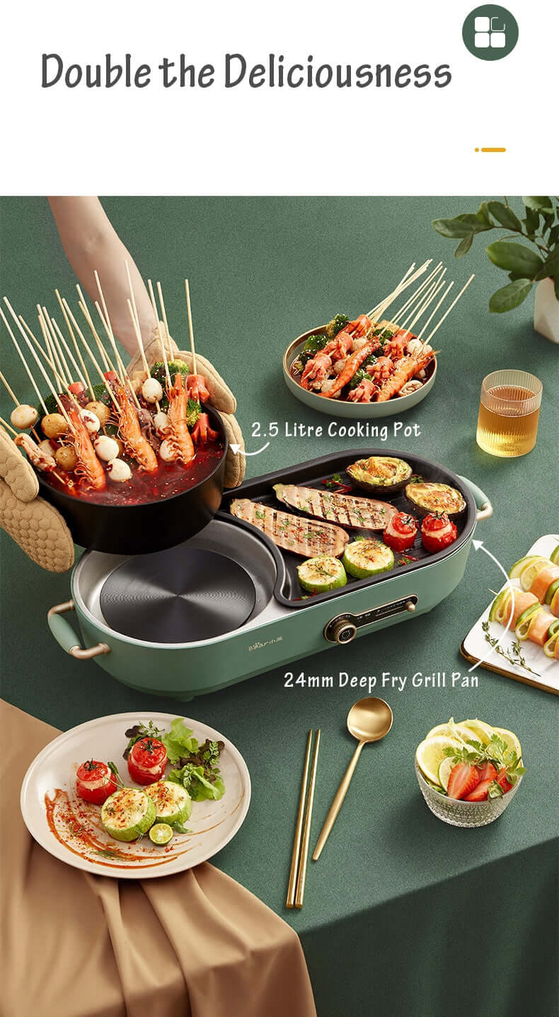 DSZ Product, feed-cond-new, feed-sl-DSZ Freight Payable, newBear Multi - Functional 2 - In - 1 Cooking Hot Pot And Griddle Barbecue Machine Dkl - C15L1 - Premium Home & Garden > BBQ > BBQ Tools from Bear ! Shop Online Buy Now at S & D's Value Store Family Business Best Customer ServiceDSZ Product, feed-cond-new, feed-sl-DSZ Freight Payable, new