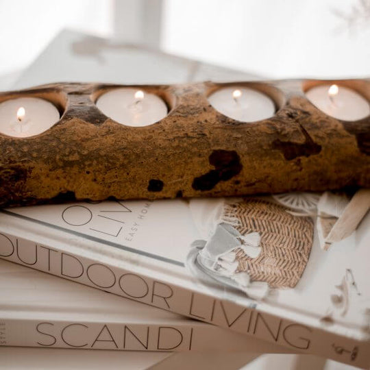 Affordable tree candle holder with 4 holes, ideal for DIY decor and adding a cozy touch to your home.