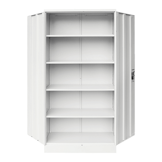 Affordable two-door filing storage locker cabinet with five spacious shelves for versatile office organization.