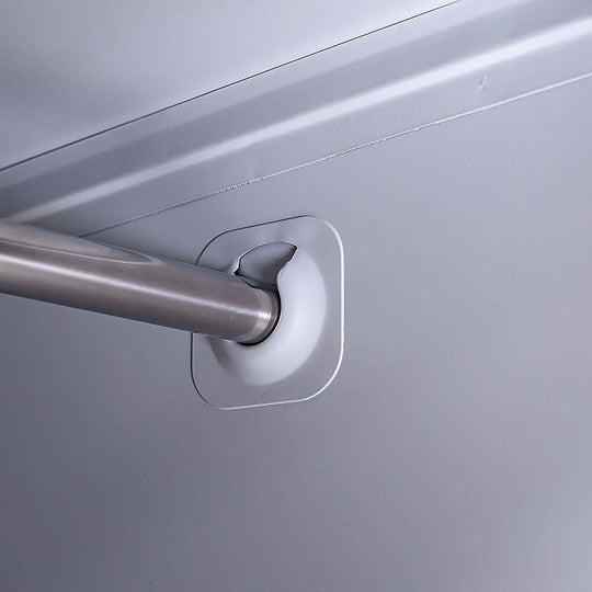 Close-up of durable metal locker rod and mounting, ideal for secure storage solutions in homes and offices.