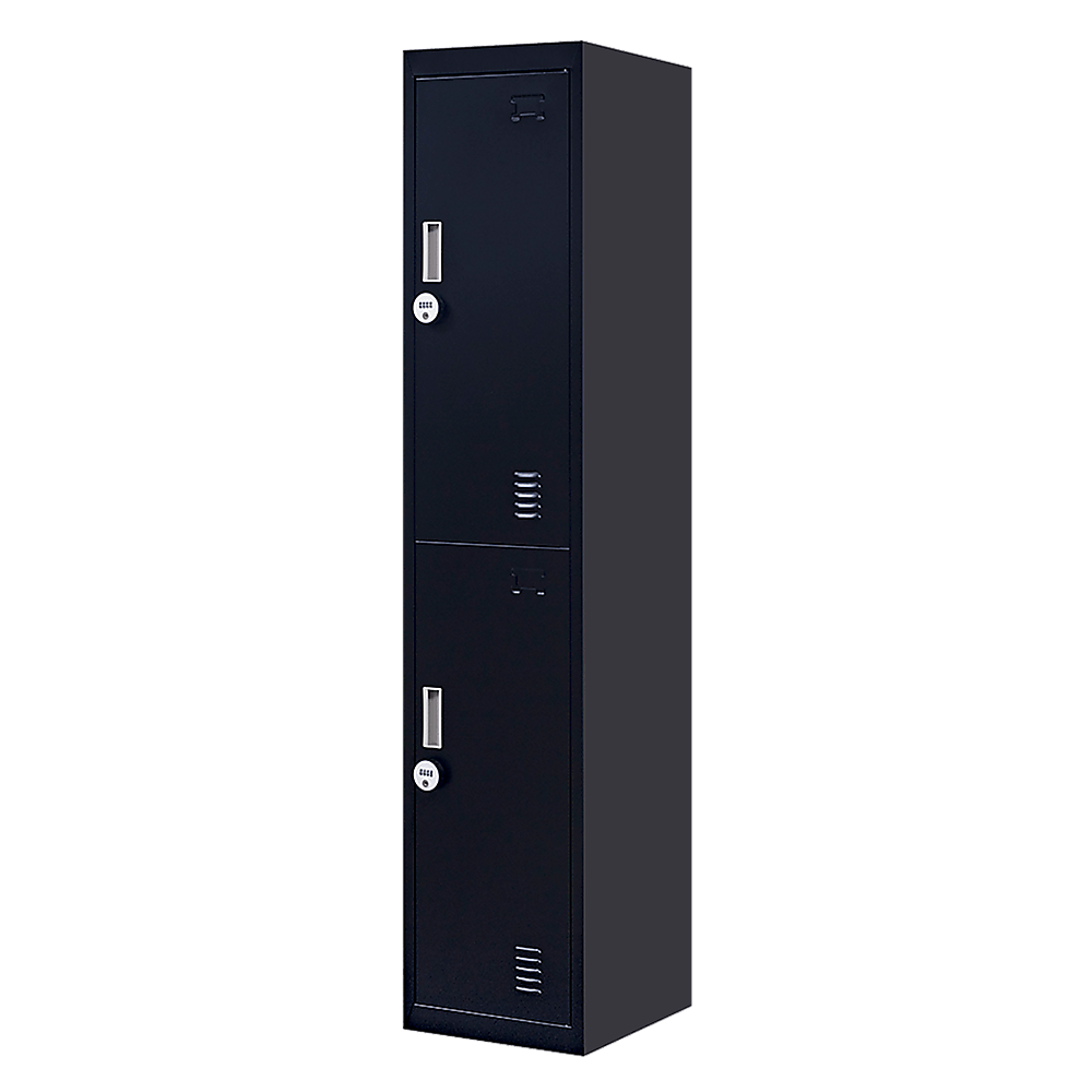 Affordable 2-door vertical locker, durable steel storage for office, gym, school, and home use.