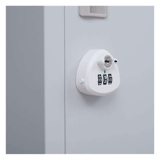 3-digit combination lock on a stylish vertical locker, ensuring affordable and quality storage solutions.