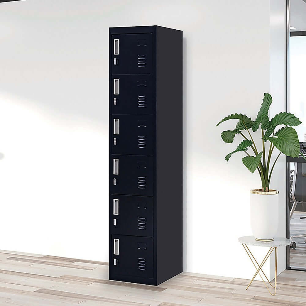 Affordable 6-door locker suitable for office, gym, and school storage, featuring durable steel and sleek design.