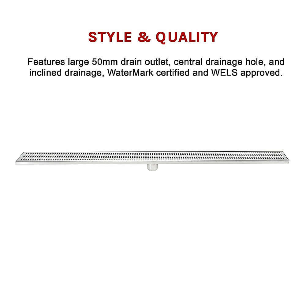 DSZ Product, feed-cond-new, feed-sl-DSZ Freight Payable, new1200Mm Bathroom Shower Stainless Steel Grate Drain W/Centre Outlet Floor Waste Square Pattern - Premium Home & Garden > DIY > Kitchen & Bathroom DIY from Della Francesca ! Shop Online Buy Now at S & D's Value Store Family Business Best Customer ServiceDSZ Product, feed-cond-new, feed-sl-DSZ Freight Payable, new