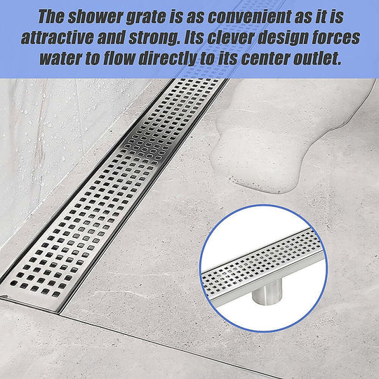 DSZ Product, feed-cond-new, feed-sl-DSZ Freight Payable, new1200Mm Bathroom Shower Stainless Steel Grate Drain W/Centre Outlet Floor Waste Square Pattern - Premium Home & Garden > DIY > Kitchen & Bathroom DIY from Della Francesca ! Shop Online Buy Now at S & D's Value Store Family Business Best Customer ServiceDSZ Product, feed-cond-new, feed-sl-DSZ Freight Payable, new