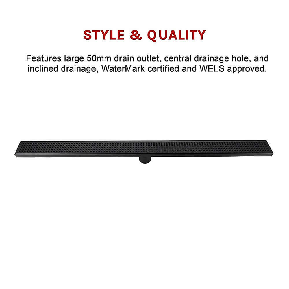 DSZ Product, feed-cond-new, feed-sl-DSZ Freight Payable, new1000Mm Bathroom Shower Black Grate Drain W/Centre Outlet Floor Waste Square Pattern - Premium Home & Garden > DIY > Kitchen & Bathroom DIY from Della Francesca ! Shop Online Buy Now at S & D's Value Store Family Business Best Customer ServiceDSZ Product, feed-cond-new, feed-sl-DSZ Freight Payable, new