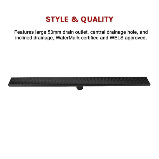 DSZ Product, feed-cond-new, feed-sl-DSZ Freight Payable, new1000Mm Bathroom Shower Black Grate Drain W/Centre Outlet Floor Waste Square Pattern - Premium Home & Garden > DIY > Kitchen & Bathroom DIY from Della Francesca ! Shop Online Buy Now at S & D's Value Store Family Business Best Customer ServiceDSZ Product, feed-cond-new, feed-sl-DSZ Freight Payable, new