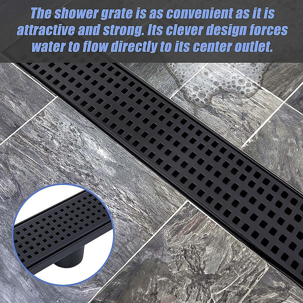 DSZ Product, feed-cond-new, feed-sl-DSZ Freight Payable, new1000Mm Bathroom Shower Black Grate Drain W/Centre Outlet Floor Waste Square Pattern - Premium Home & Garden > DIY > Kitchen & Bathroom DIY from Della Francesca ! Shop Online Buy Now at S & D's Value Store Family Business Best Customer ServiceDSZ Product, feed-cond-new, feed-sl-DSZ Freight Payable, new