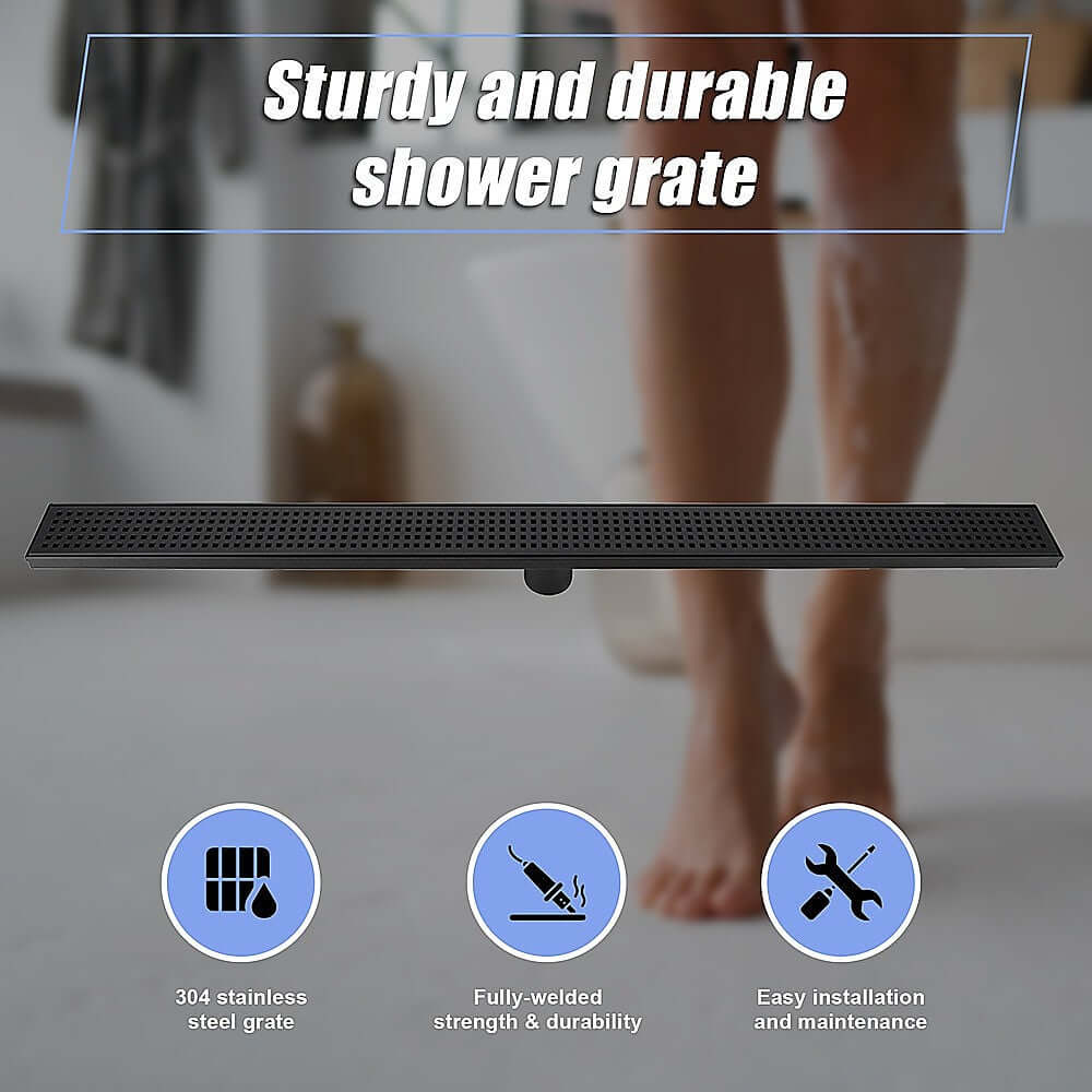 DSZ Product, feed-cond-new, feed-sl-DSZ Freight Payable, new1000Mm Bathroom Shower Black Grate Drain W/Centre Outlet Floor Waste Square Pattern - Premium Home & Garden > DIY > Kitchen & Bathroom DIY from Della Francesca ! Shop Online Buy Now at S & D's Value Store Family Business Best Customer ServiceDSZ Product, feed-cond-new, feed-sl-DSZ Freight Payable, new