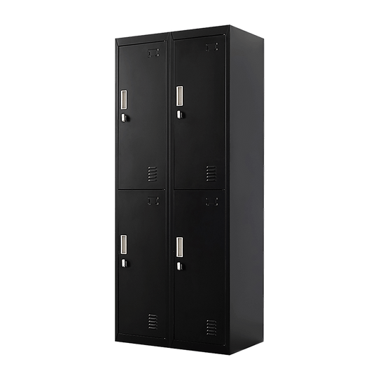 Affordable four-door office gym locker for storing clothes and valuables, designed for durability and functionality.