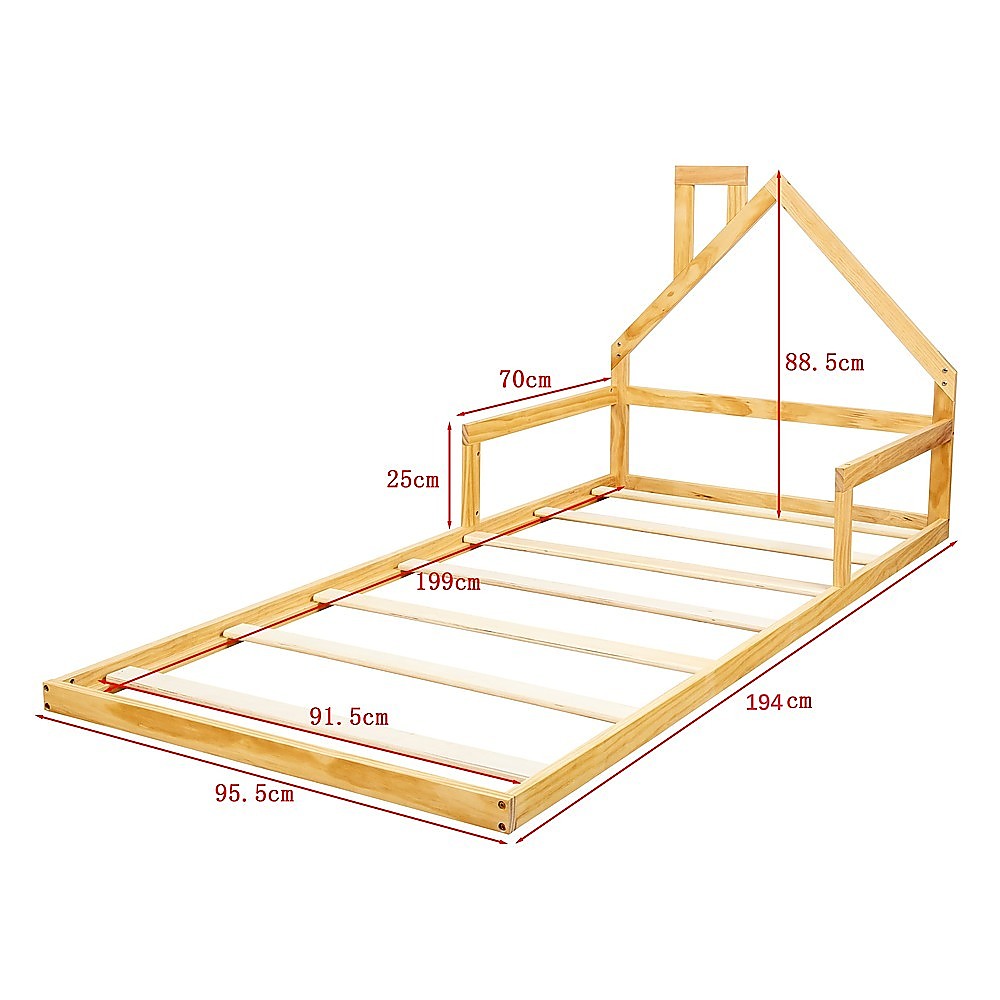 DSZ Product, feed-cond-new, feed-sl-DSZ Freight Payable, newPine Wood Floor Bed House Frame For Kids And Toddlers - Premium Furniture > Bedroom > Beds & Bed Frames from Palermo ! Shop Online Buy Now at S & D's Value Store Family Business Best Customer ServiceDSZ Product, feed-cond-new, feed-sl-DSZ Freight Payable, new