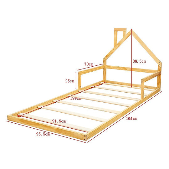 DSZ Product, feed-cond-new, feed-sl-DSZ Freight Payable, newPine Wood Floor Bed House Frame For Kids And Toddlers - Premium Furniture > Bedroom > Beds & Bed Frames from Palermo ! Shop Online Buy Now at S & D's Value Store Family Business Best Customer ServiceDSZ Product, feed-cond-new, feed-sl-DSZ Freight Payable, new