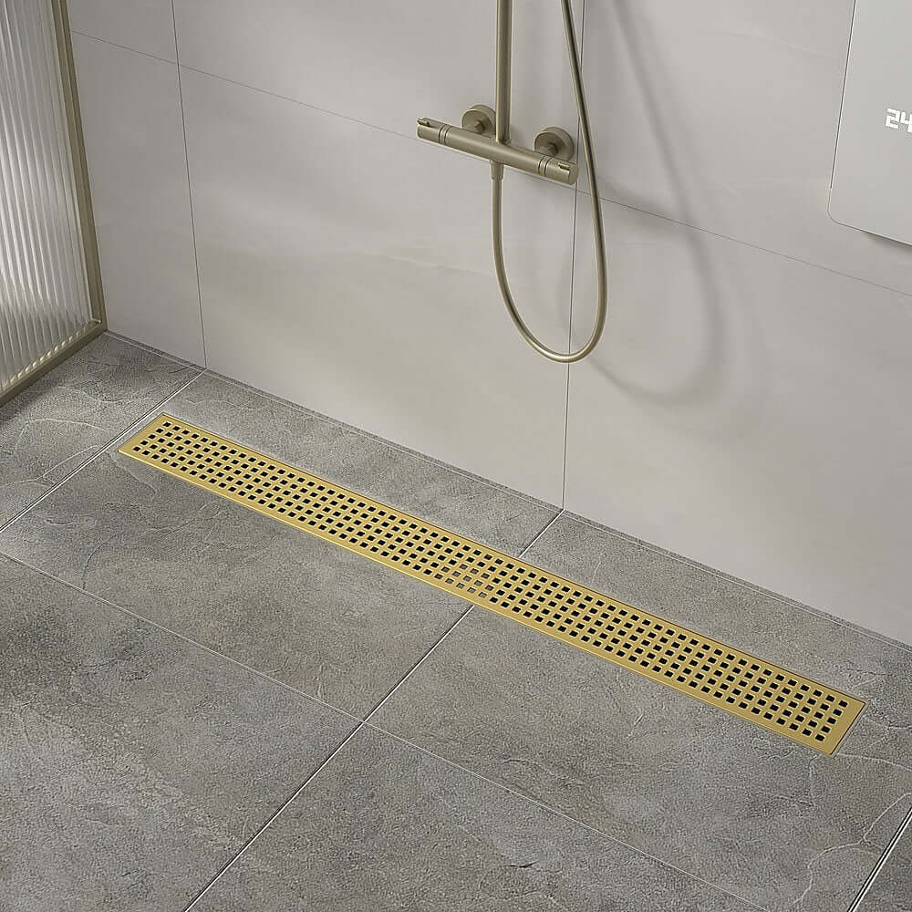 DSZ Product, feed-cond-new, feed-sl-DSZ Freight Payable, new900Mm Bathroom Shower Brushed Brass Grate Drain W/ Centre Outlet Floor Waste Square Pattern - Premium Home & Garden > DIY > Kitchen & Bathroom DIY from Della Francesca ! Shop Online Buy Now at S & D's Value Store Family Business Best Customer ServiceDSZ Product, feed-cond-new, feed-sl-DSZ Freight Payable, new