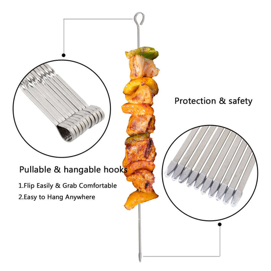 DSZ Product, feed-cond-new, feed-sl-DSZ Freight Payable, newAsmoke Metal Skewers For Grilling Kabob Sticks 43.1Cm*10Pcs - Premium Home & Garden > BBQ > BBQ Tools from Asmoke ! Shop Online Buy Now at S & D's Value Store Family Business Best Customer ServiceDSZ Product, feed-cond-new, feed-sl-DSZ Freight Payable, new