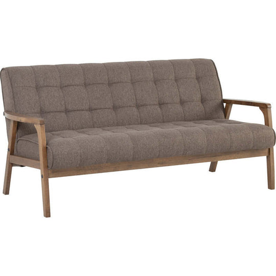 Affordable Tucson 3 seater sofa in cocoa and chestnut dimity fabric with solid wood frame.