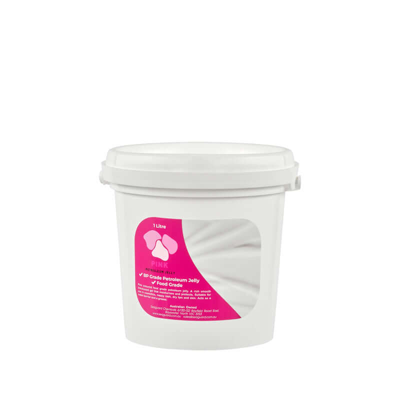 Seaguard Pink Petroleum Jelly 1 Litre tub for skincare, affordable luxury, moisturizes and protects skin.