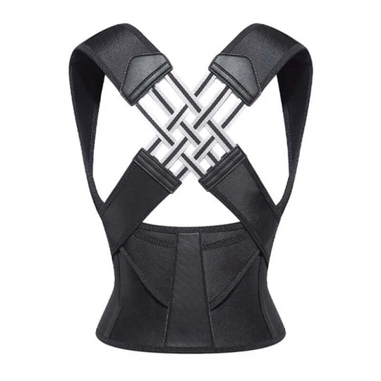 NNEOBA Back Brace Posture Corrector for Men in black, featuring adjustable straps and breathable material for full back support.