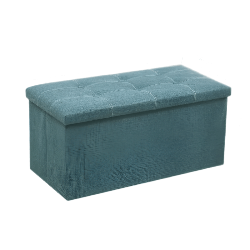 Morandi Green storage stool, durable linen construction, multipurpose use, stylish and affordable organization solution.