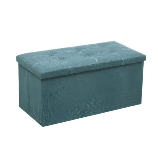 Morandi Green storage stool, durable linen construction, multipurpose use, stylish and affordable organization solution.