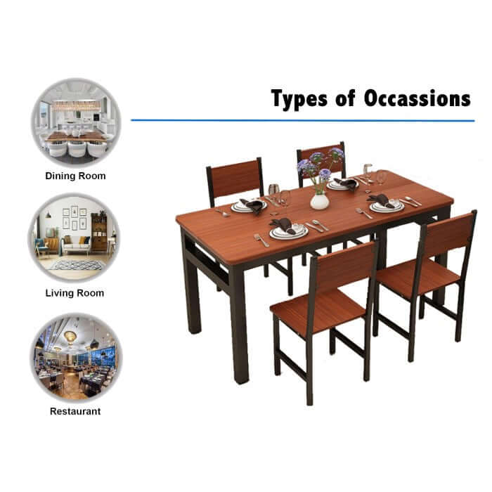 _label_, DSZ Product, feed-cond-new, feed-sl-free shipping, free-shippingNNECN Wood & Steel Dining Set (Oak & Black) - Premium Furniture > Dining > Dining Set from Nnecn ! Shop Online Buy Now at S & D's Value Store Family Business Best Customer Service_label_, DSZ Product, feed-cond-new, feed-sl-free shipping, free-shipping