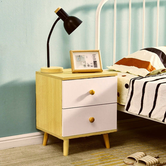 _label_, DSZ Product, feed-cond-new, feed-sl-free shipping, free-shipping, newNnecn Wooden Bedside Cabinet With Two Drawers And Sturdy Legs - Premium Furniture > Bedroom > Bedside Tables from Unbranded ! Shop Online Buy Now at S & D's Value Store Family Business Best Customer Service_label_, DSZ Product, feed-cond-new, feed-sl-free shipping, free-shipping, new