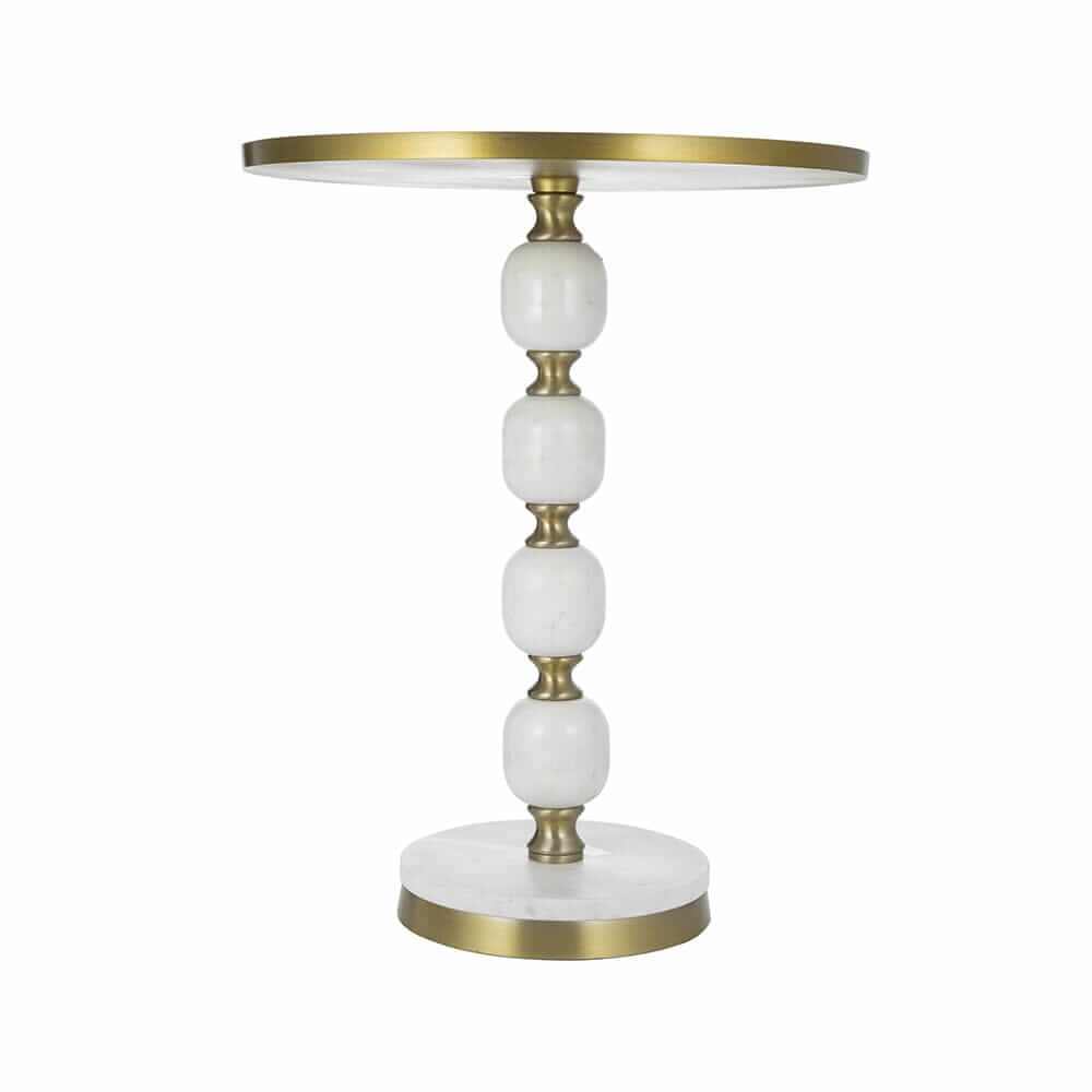 Handcrafted JESICCA marble and aluminium side table with a modern luxe design, perfect for enhancing your home decor.