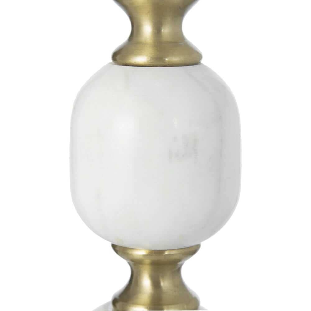 Handcrafted side table leg featuring a combination of white marble and sleek aluminum accents.