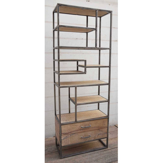 Slim Industrial Iron Bookcase