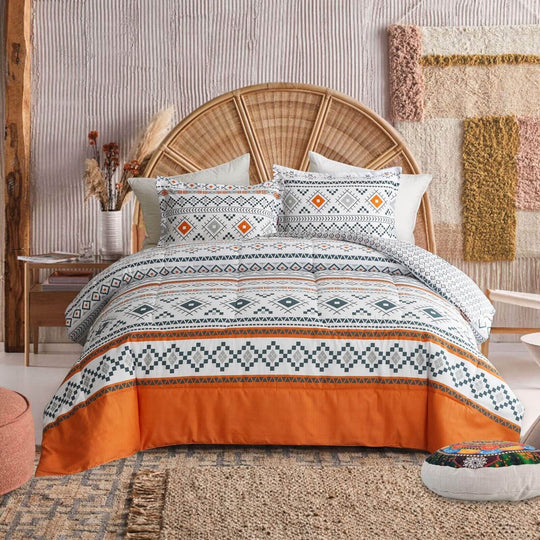 _label_, DSZ Product, feed-cond-new, feed-sl-free shipping, free-shipping, newBoho Comforter Set, King Size, Reversible Orange Geometric 3 - Piece Bedding Collection - Premium Home & Garden > Bedding > Quilts & Duvets from Styleforhome ! Shop Online Buy Now at S & D's Value Store Family Business Best Customer Service_label_, DSZ Product, feed-cond-new, feed-sl-free shipping, free-shipping, new