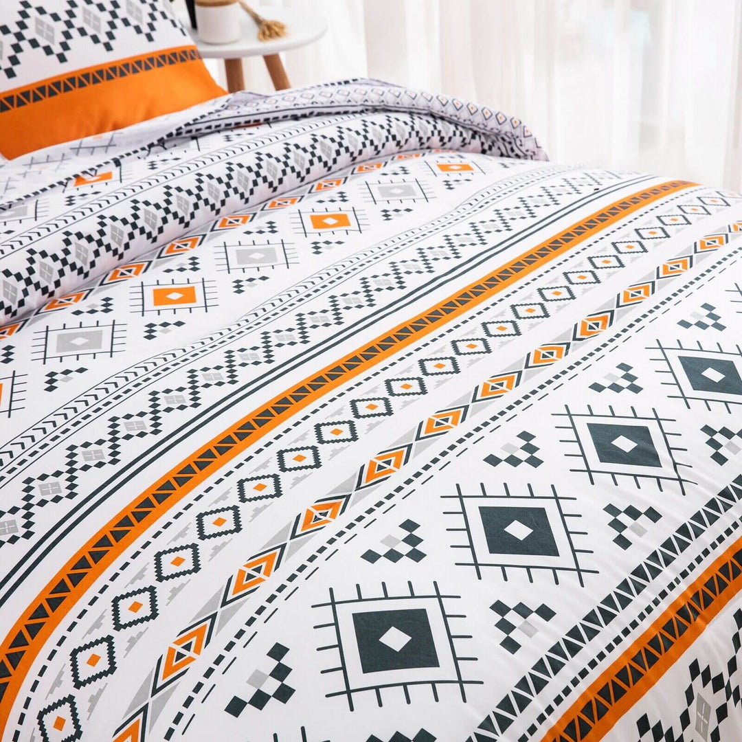 _label_, DSZ Product, feed-cond-new, feed-sl-free shipping, free-shipping, newBoho Comforter Set, King Size, Reversible Orange Geometric 3 - Piece Bedding Collection - Premium Home & Garden > Bedding > Quilts & Duvets from Styleforhome ! Shop Online Buy Now at S & D's Value Store Family Business Best Customer Service_label_, DSZ Product, feed-cond-new, feed-sl-free shipping, free-shipping, new