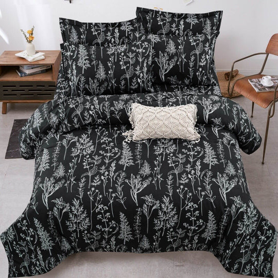 _label_, DSZ Product, feed-cond-new, feed-sl-free shipping, free-shipping, newFloral Leaves Comforter Set, Queen Size, Microfiber Quilted Bedding With Pillowcase - Premium Home & Garden > Bedding > Quilts & Duvets from Styleforhome ! Shop Online Buy Now at S & D's Value Store Family Business Best Customer Service_label_, DSZ Product, feed-cond-new, feed-sl-free shipping, free-shipping, new