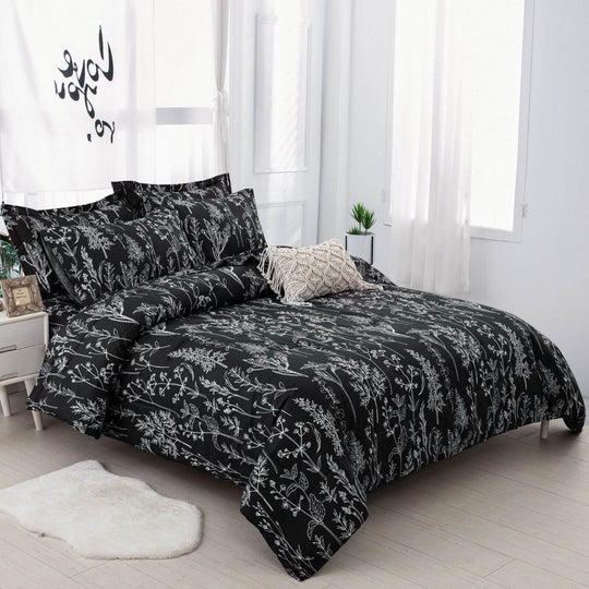 _label_, DSZ Product, feed-cond-new, feed-sl-free shipping, free-shipping, newFloral Leaves Comforter Set, Queen Size, Microfiber Quilted Bedding With Pillowcase - Premium Home & Garden > Bedding > Quilts & Duvets from Styleforhome ! Shop Online Buy Now at S & D's Value Store Family Business Best Customer Service_label_, DSZ Product, feed-cond-new, feed-sl-free shipping, free-shipping, new