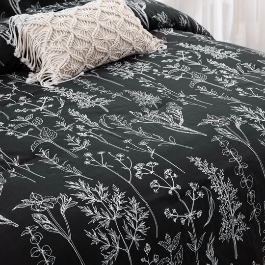 _label_, DSZ Product, feed-cond-new, feed-sl-free shipping, free-shipping, newFloral Leaves Comforter Set, King Size, Microfiber Quilted Bedding With Pillowcase - Premium Home & Garden > Bedding > Quilts & Duvets from Styleforhome ! Shop Online Buy Now at S & D's Value Store Family Business Best Customer Service_label_, DSZ Product, feed-cond-new, feed-sl-free shipping, free-shipping, new