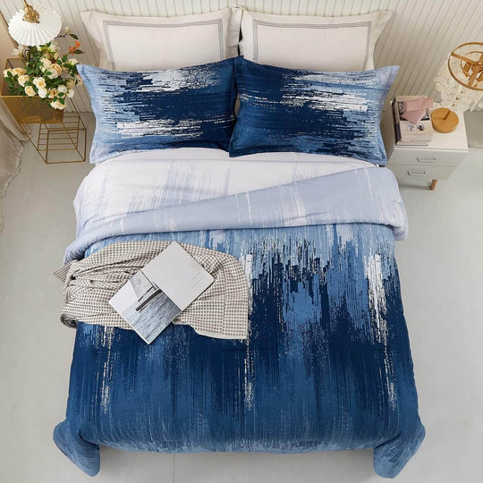 _label_, DSZ Product, feed-cond-new, feed-sl-free shipping, free-shippingOmbre Blue Comforter Set, King Size, Gradient Blue Grey 3 - Piece Boho Bedding - Premium Home & Garden > Bedding > Quilts & Duvets from Styleforhome ! Shop Online Buy Now at S & D's Value Store Family Business Best Customer Service_label_, DSZ Product, feed-cond-new, feed-sl-free shipping, free-shipping